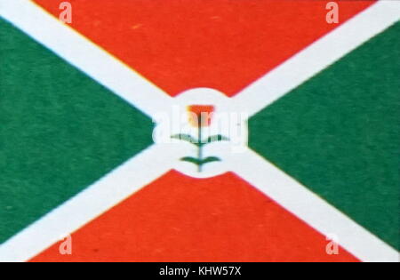 Abbildung: Darstellung der Nationalflagge von Burundi. Vom 20. Jahrhundert Stockfoto