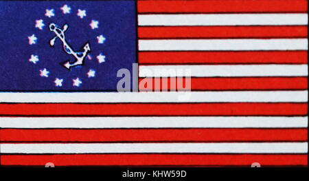 Abbildung: Darstellung der Vereinigten Staaten Yacht Fähnrich. Vom 20. Jahrhundert Stockfoto