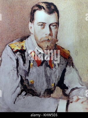 Portrait von Großfürst Nikolai Nikolaevich von Russland (1856-1929) ein russischer General Weltkrieg I und Oberbefehlshaber der russischen Armee. Vom 19. Jahrhundert Stockfoto