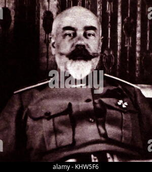 Fotografische Porträt von Anton Denikin (1872-1947) ein Generalleutnant in der Kaiserlichen russischen Armee und danach ein führender General der weißen Bewegung im russischen Bürgerkrieg. Vom 20. Jahrhundert Stockfoto