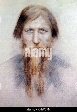 Portrait von Grigori Rasputin (1869-1916) eine russische Mystiker und selbsternannten heiligen Mann. Vom 20. Jahrhundert Stockfoto