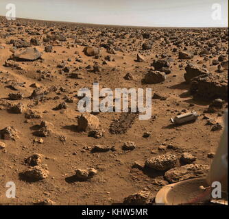 Panorama Foto auf dem Mars durch die Viking 2 Astrobiologie Field Laboratory, ein Raumfahrzeug, das war ein Roboter Suche nach Leben auf dem Mars zu leiten. Vom 21. Jahrhundert Stockfoto