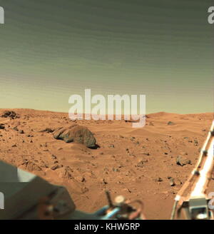 Panorama Foto auf dem Mars durch die Viking 2 Astrobiologie Field Laboratory, ein Raumfahrzeug, das war ein Roboter Suche nach Leben auf dem Mars zu leiten. Vom 21. Jahrhundert Stockfoto