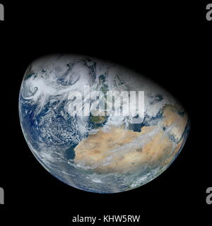 Foto von der Erde aus dem Weltraum getroffen, Nordafrika und Europa. Vom 21. Jahrhundert