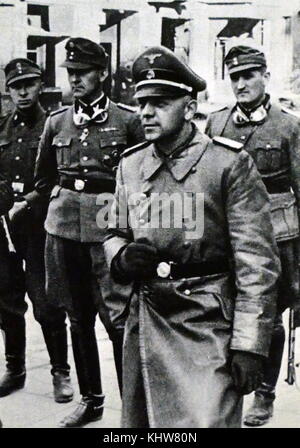Foto von Jürgen Stroop (1895-1952) ein SS-General während des Zweiten Weltkrieges. Er war im Befehl gegen den Aufstand im Warschauer Ghetto und schrieb den STROOP Bericht. Vom 20. Jahrhundert Stockfoto