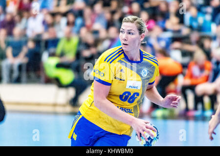 November 19, 2017: Joanna szarawaga #66 (vistal gdyia) während der Frau EHF Champions League Spiel zwischen csm Bukarest vs (ROU) Vistal Gdynia (Pol) bei Dinamo polyvalenten Halle in Bukarest, Rumänien, Rou. copyright: Cronos/Catalin soare Stockfoto