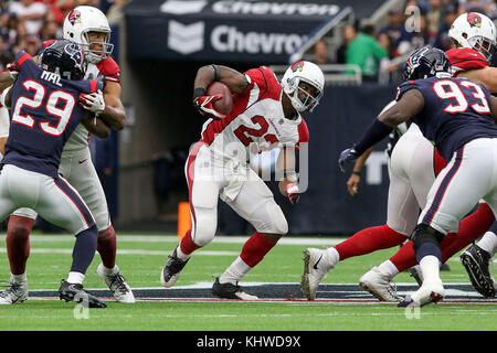 Houston, TX, USA. 19 Nov, 2017. Arizona Cardinals zurück Adrian Peterson laufen (23) Läuft für Werften im dritten Quartal während der NFL Spiel zwischen den Arizona Cardinals und den Houston Texans an NRG Stadion in Houston, TX. John Glaser/CSM/Alamy leben Nachrichten Stockfoto