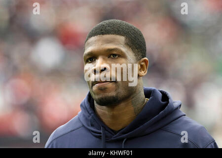 Houston, TX, USA. 19 Nov, 2017. Ehemalige Houston Texans breiter Empfänger Andre Johnson während der NFL Spiel zwischen den Arizona Cardinals und den Houston Texans an NRG Stadion in Houston, TX. John Glaser/CSM/Alamy leben Nachrichten Stockfoto