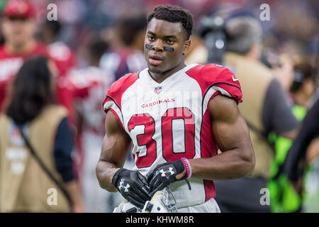 Houston, TX, USA. 19 Nov, 2017. Arizona Cardinals cornerback Rudy Ford (30.) Nach einem NFL Football Spiel zwischen der Houston Texans und die Arizona-kardinäle an NRG Stadion in Houston, TX. Die Texaner gewannen das Spiel vom 31. bis 21. Trask Smith/CSM/Alamy leben Nachrichten Stockfoto