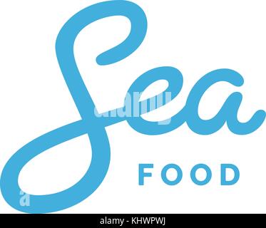 Seefutter Beschriftung Vektor Inschrift Stock Vektor