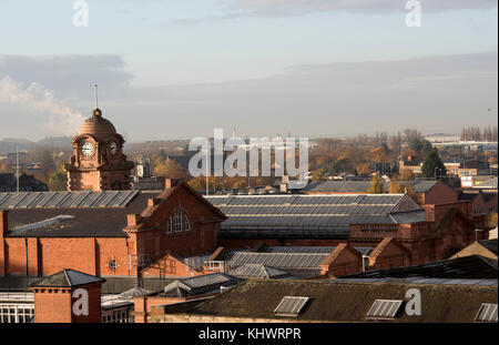 Am frühen Morgen Licht über dem dach der Bahnhof Nottingham, Nottinghamshire England Großbritannien Stockfoto