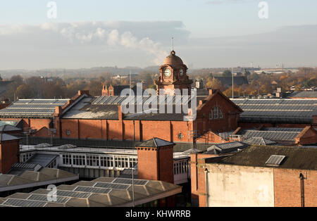 Am frühen Morgen Licht über dem dach der Bahnhof Nottingham, Nottinghamshire England Großbritannien Stockfoto