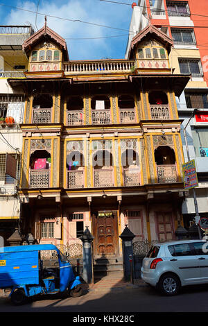 Alte Gebäude oder Wada. Guruwar peth, Pune, Maharashtra, Indien Stockfoto