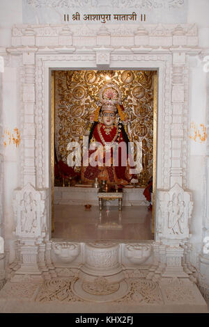 Tempel Gottheit Ashapura Mataji Tempel, Katraj Straße, Pune. Maharashtra, Indien Stockfoto