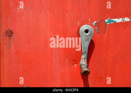 Alten Retro Vintage Benzin gas Pumpe Detail auf der Route 66 Stockfoto