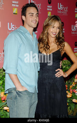 Jessica Alba und ihr Bruder in den USA anreisen wöchentlich Hot hollywood Awards an der Republik Restaurant in Los Angeles. 24. April 2006. Stockfoto