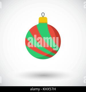 Christmas Ball-Symbol. Flache Vektor zugehörige Symbol für Web und mobile Anwendungen. Es kann als-Piktogramm, Icon, infografik Element verwendet werden. Vektor Illustr Stock Vektor