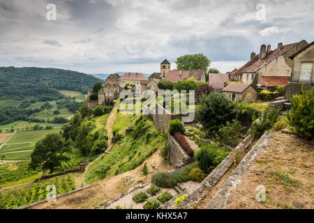 Chateau Chalon, Jura, franche-Comte, Frankreich, Europa. Stockfoto