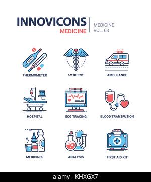 Medizin - Line Design Icons einstellen Stock Vektor