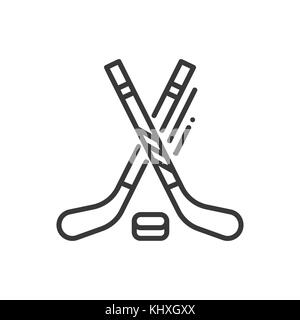 Eishockey - Line Design einzelner isolierter Symbol Stock Vektor