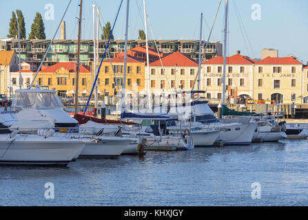 Hobarts ältestes waterfront Lagerhallen auf der historischen Hunter Street - Tasmanien, Australien Stockfoto