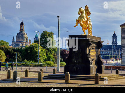 Europa, Deutschland, Sachsen, Dresde, die neue Stadt, Friedrich Auguste I, New Town Square Stockfoto