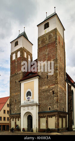 Europa, Deutschland, Sachsen, Freiberg, Untermarkt Square, die Kathedrale von St. Maria und die Kirche, in der Spätgotik wurde am Ende von 15 e Stockfoto