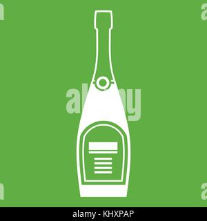 Flasche Champagner Symbol grün Stock Vektor