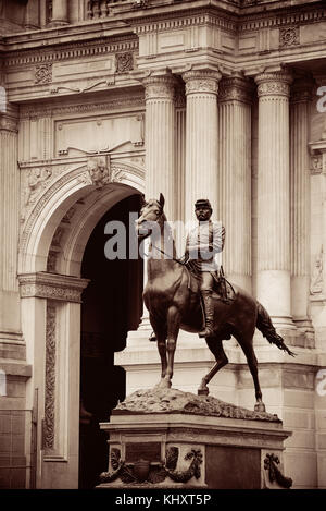 Allgemeine geo. b. mcclellan Statue vor der City Hall in Philadelphia. Stockfoto