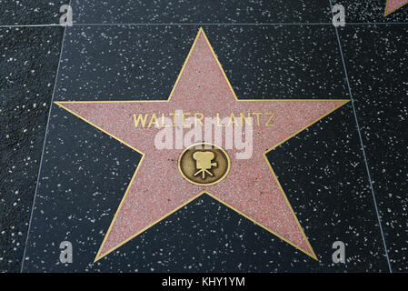 HOLLYWOOD, CA - DEZEMBER 06: Walter Lantz Star auf dem Hollywood Walk of Fame in Hollywood, Kalifornien am 6. Dezember 2016. Stockfoto