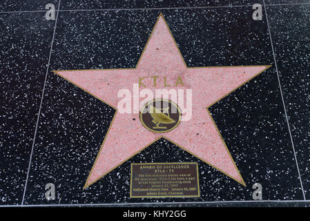 HOLLYWOOD, CA - DEZEMBER 06: KTLA-Star auf dem Hollywood Walk of Fame in Hollywood, Kalifornien am 6. Dezember 2016. Stockfoto