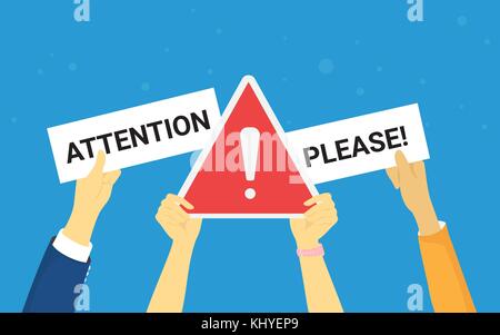 Achtung Konzept vector Abbildung: Wichtige Ankündigung Stock Vektor