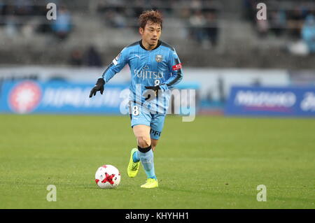 Kanagawa, Japan. November 2017. Hiroyuki Abe (Frontale) Fußball/Fußball : 2017 J1 League Spiel zwischen Kawasaki Frontale 1-0 Gamba Osaka im Todoroki Stadium in Kanagawa, Japan . Quelle: AFLO/Alamy Live News Stockfoto