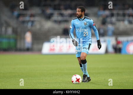 Kanagawa, Japan. November 2017. Eduardo Neto (Frontale) Fußball/Fußball : 2017 J1 League Spiel zwischen Kawasaki Frontale 1-0 Gamba Osaka im Todoroki Stadium in Kanagawa, Japan . Quelle: AFLO/Alamy Live News Stockfoto