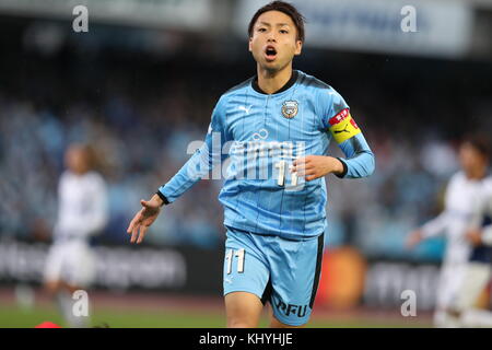 Kanagawa, Japan. November 2017. Yu Kobayashi (Frontale) Fußball/Fußball : 2017 J1 League Spiel zwischen Kawasaki Frontale 1-0 Gamba Osaka im Todoroki Stadium in Kanagawa, Japan . Quelle: AFLO/Alamy Live News Stockfoto