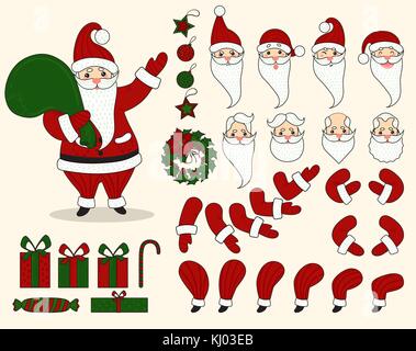 Santa claus Charakter Animation einstellen Stock Vektor