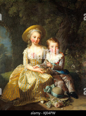 Vigee Lebrun Elisabeth-Portrait von Marie Therese Charlotte von Frankreich (1778 - 1851) und Louis Joseph Xavier von Frankreich Stockfoto