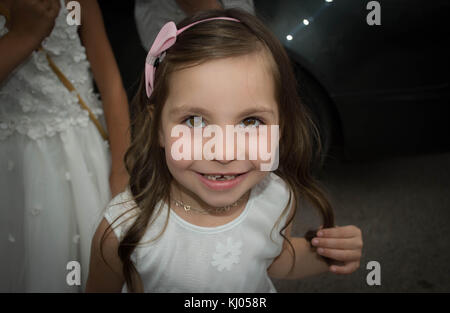 Kleines Mädchen, Hochzeit, Porträt Stockfoto