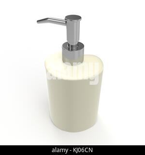 Keramik Seifenspender weiß 3d Illustration isoliert Stockfoto