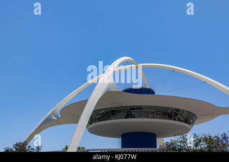 Das Thema Gebäude ist eine Ikone space age Struktur am Los Angeles International Airport. Stockfoto