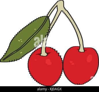 Isolierte pixelated Cherry Stock Vektor