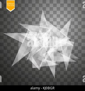 Transparente Glasscherben auf transparentem Hintergrund. Vector Illustration Stock Vektor