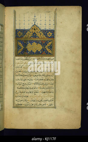 Muhammad ibn ' Ali Katib al-Samarqandi - beleuchtet Incipit mit Kopfstück - Walters W6621B - ganzseitige Stockfoto