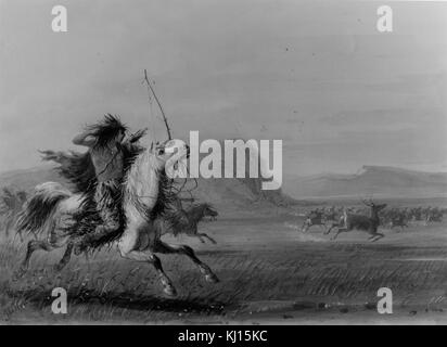 Alfred Jacob Miller - Hunting Elk - Walters 371940140 Stockfoto