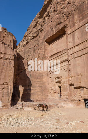 Grab in Petra, Jordanien Stockfoto