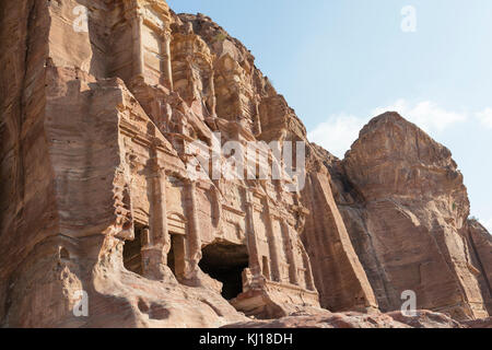 Die königlichen Gräber in die antike Stadt Petra, Jordanien Stockfoto