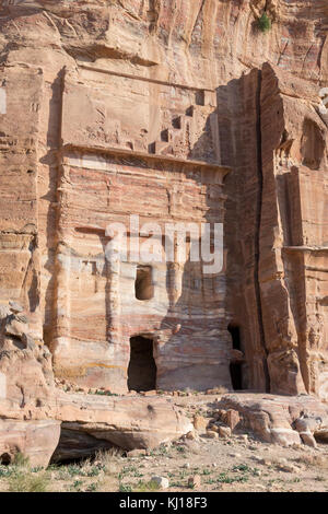 Die königlichen Gräber in die antike Stadt Petra, Jordanien Stockfoto