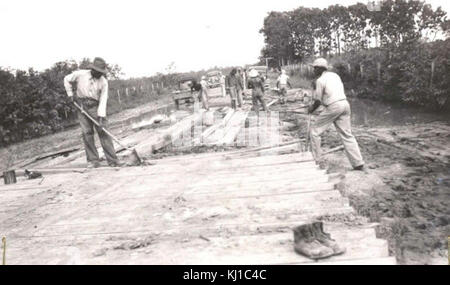 Neun afrikanischen amerikanischen Civilian Conservation Corps Arbeitnehmer Stockfoto