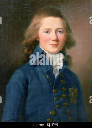 Portrait von Zar Alexander I. als Junge. Von Jean Louis Voills (1790). Öl auf Leinwand. Alexander I (1777 - 1825) regierte als Kaiser von Russland ab dem 23. März 1801 bis 1. Dezember 1825. Er war der Sohn von Paul I. und Sophie Dorothea von Württemberg. Stockfoto