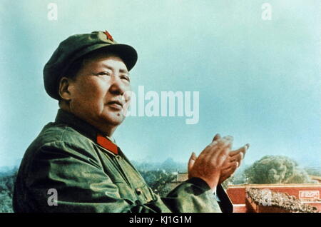 Mao Zedong (Mao Tse-tung), 1893-1976, Chinesische Kommunistische Revolutionäre und Gründervater der Volksrepublik China, die er als Vorsitzender der Kommunistischen Partei Chinas, von der Gründung im Jahre 1949 regiert, bis zu seinem Tod im Jahr 1976. Stockfoto